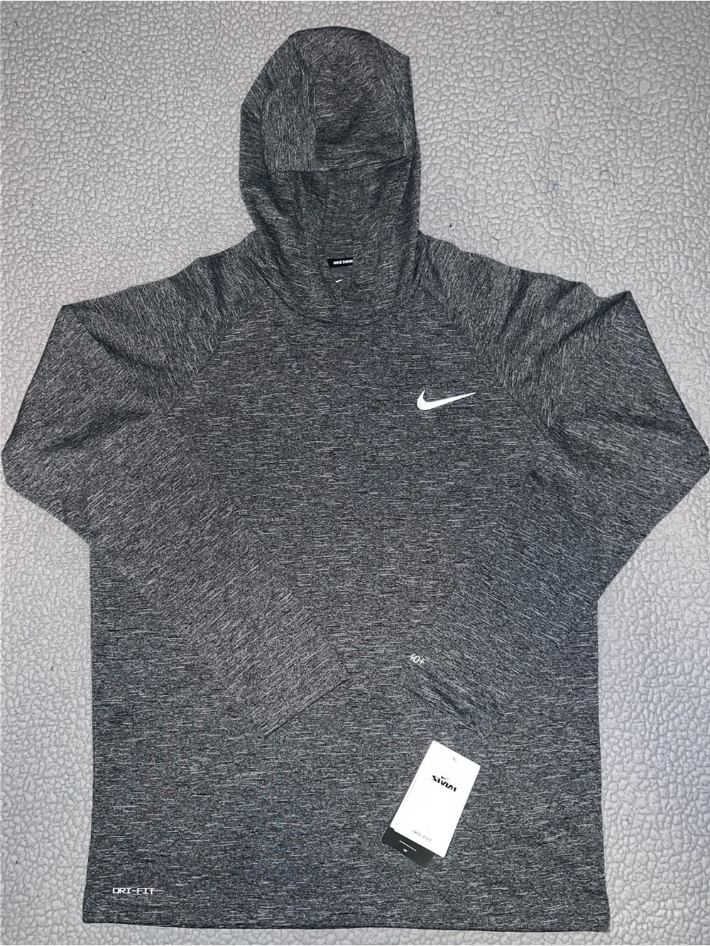 Nike Dri-FIT Swim UV Protection by Heather Gray Pullover Hoodie Men’s M NESSB669